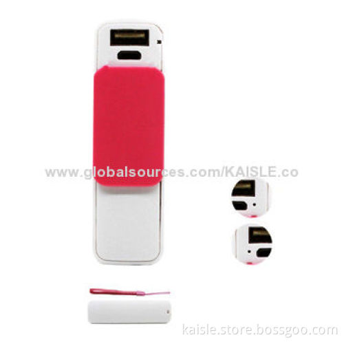 Power Banks with 2,600mAh Real Capacity, Push-pull Type Cover, Made of Plastic MaterialNew